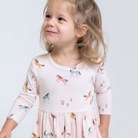 Bamboo Long Sleeve Flare Dress