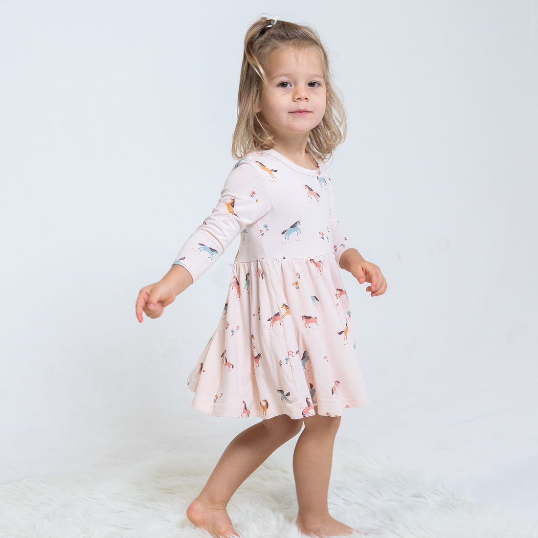 Bamboo Long Sleeve Flare Dress