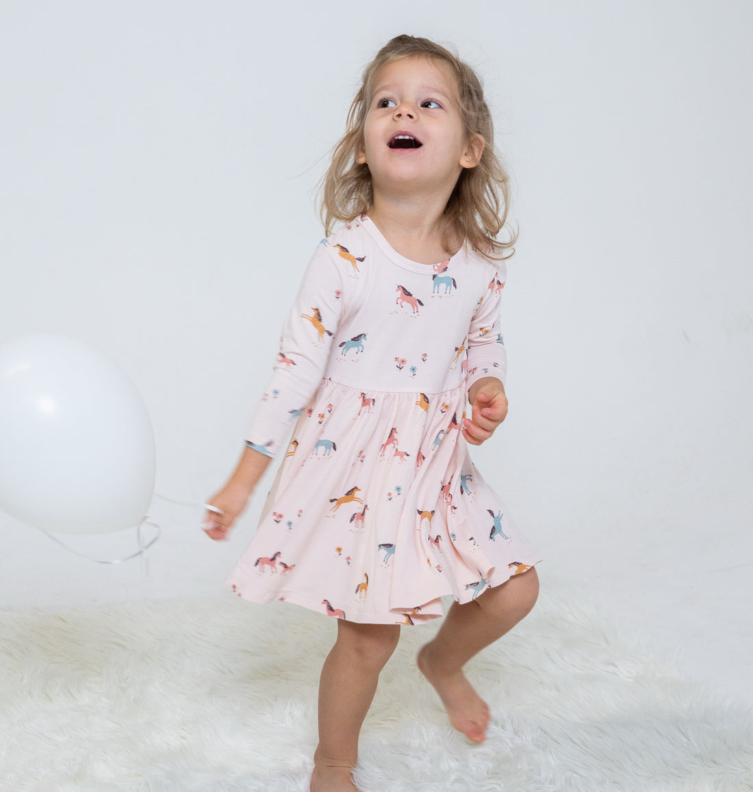 Bamboo Long Sleeve Flare Dress