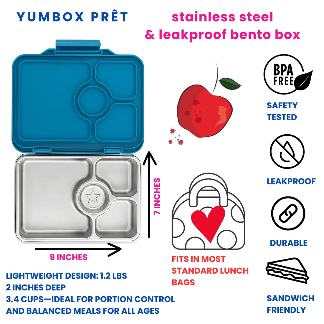 Pret Stainless Steel Leakproof Bento Box