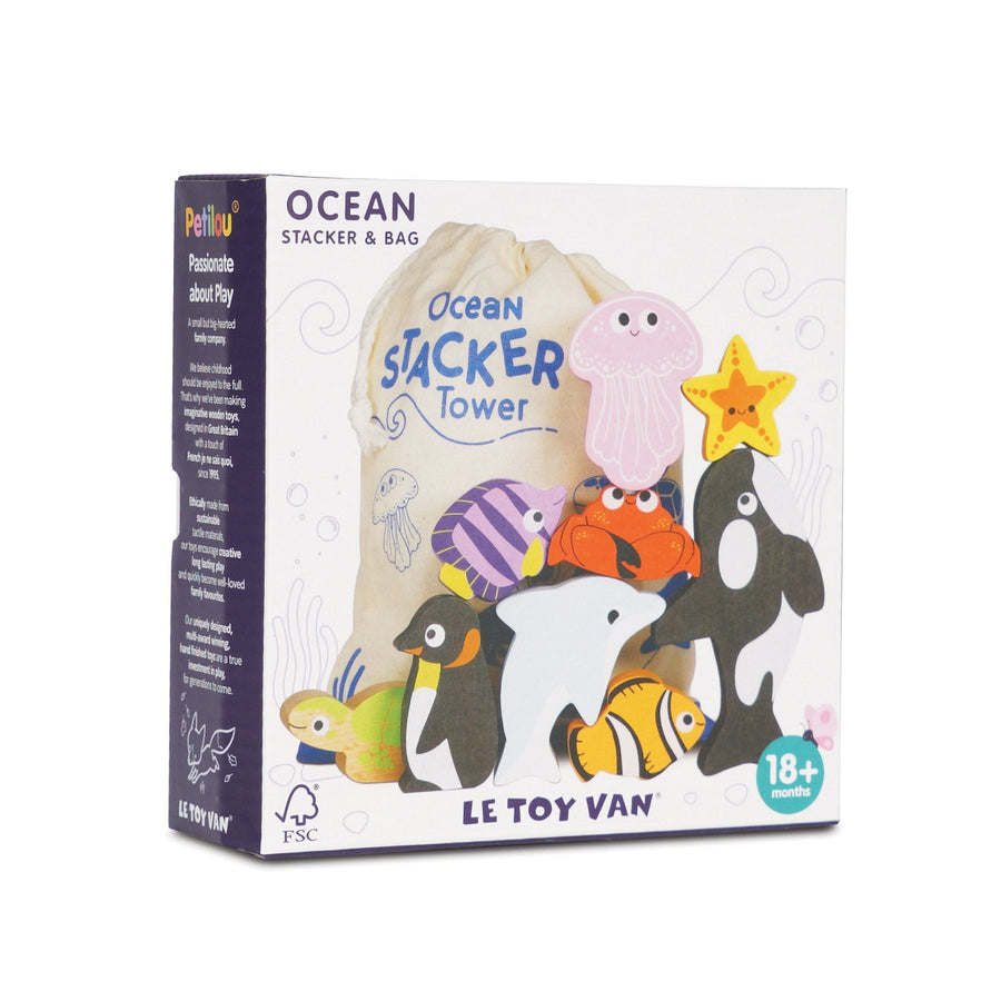 Wooden Ocean Life Stacking Animals