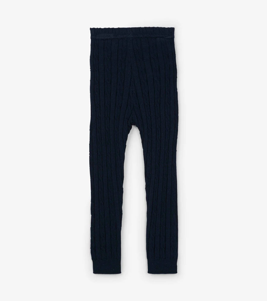 Navy Cable Knit Baby Leggings