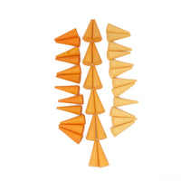 Wood Mandala Cones - 36pc (oranges)