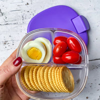 Compact Leakproof Snack Bowl with 3 Compartments