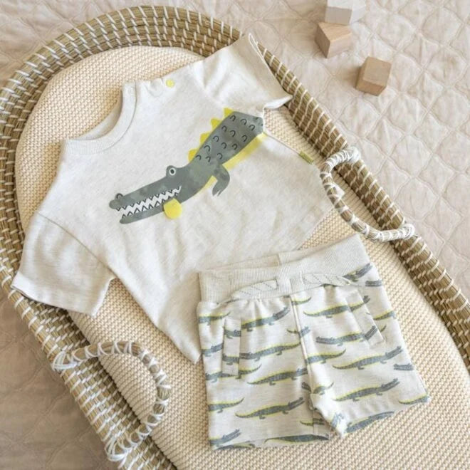 Baby Two Piece Crocodile Top & Shorts