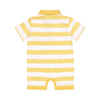 Yellow Stripe Shorts Infant Romper