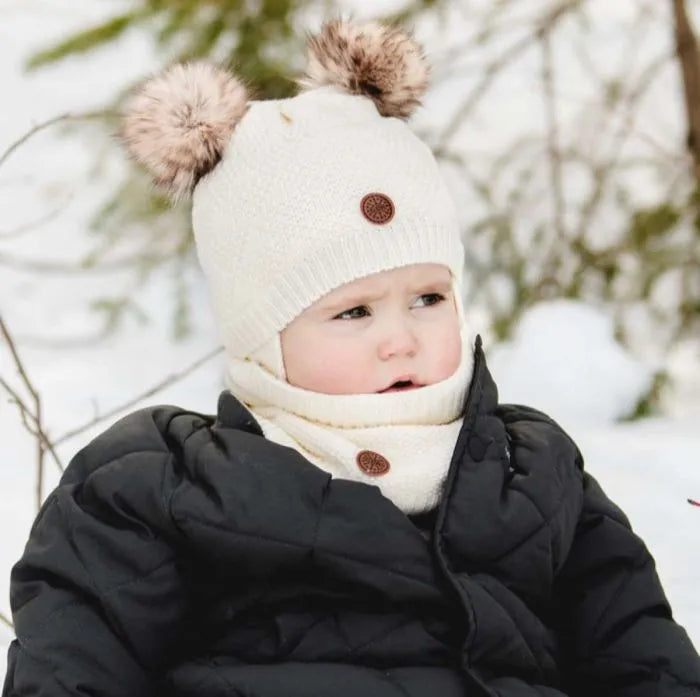 Double Pom Knit Hat