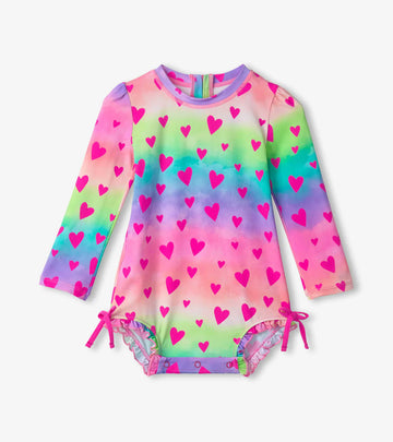 Kaleidoscope Hearts One Piece Rashguard Swimsuit