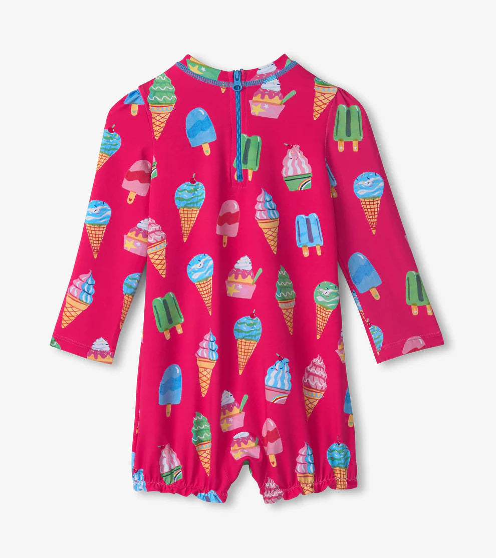 Ice Cream Treats One Piece Rashguard Swimsuit