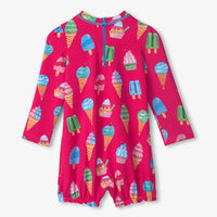 Ice Cream Treats One Piece Rashguard Swimsuit