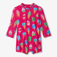 Ice Cream Treats One Piece Rashguard Swimsuit