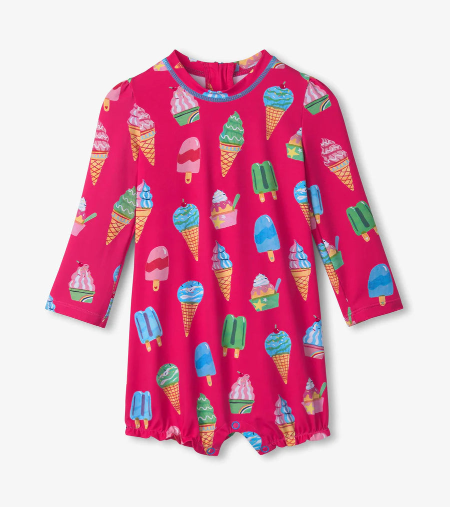 Ice Cream Treats One Piece Rashguard Swimsuit