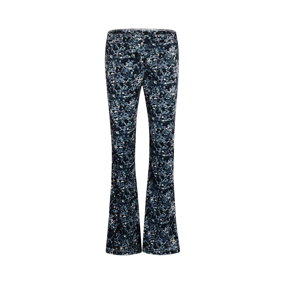 Girls Flared Velour Floral Print Pants