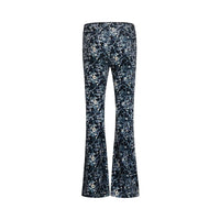 Girls Flared Velour Floral Print Pants