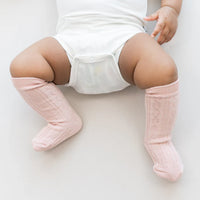 Bamboo Cable Knit Knee High Socks