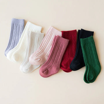 Bamboo Cable Knit Knee High Socks