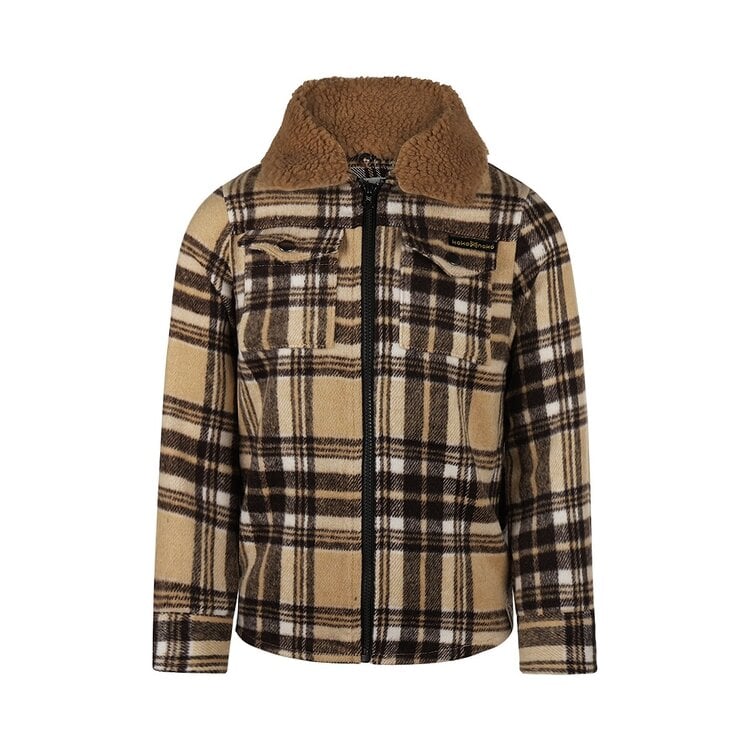 Boys Plaid Teddy Shacket