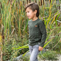 Boys Long Sleeve Green Shirt