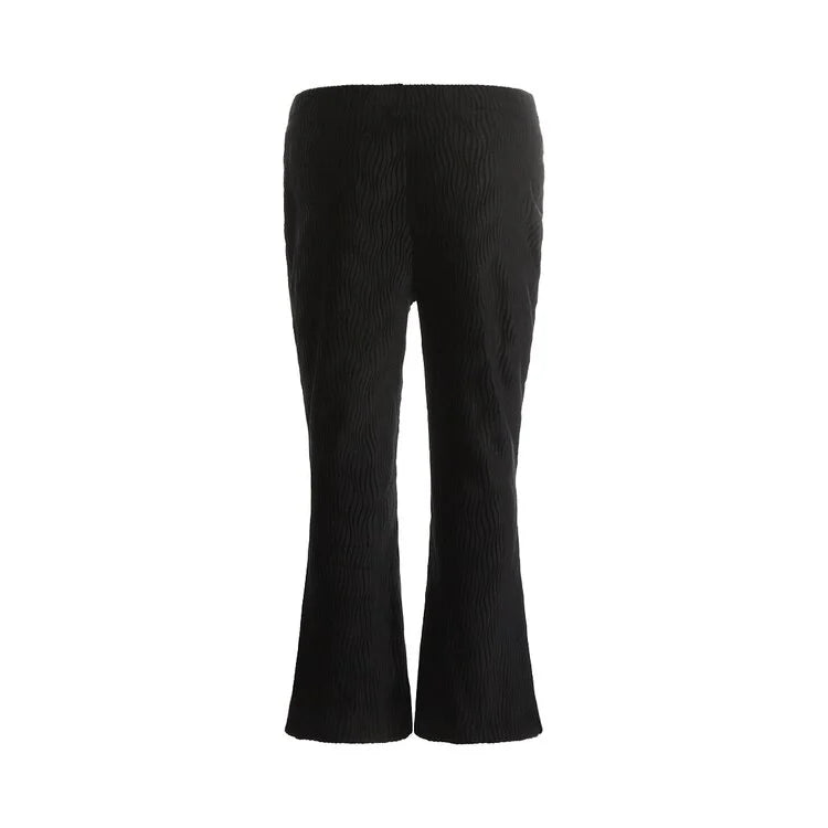 Girls Black Flared Velour Pants