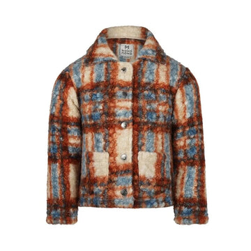 Girls Plaid Fuzzy Shacket