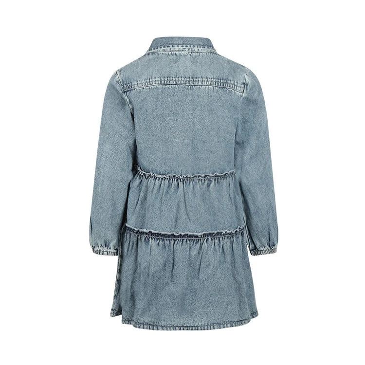 Girls' Denim Button Dress