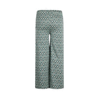 Girls Wide Leg Green Print Pants