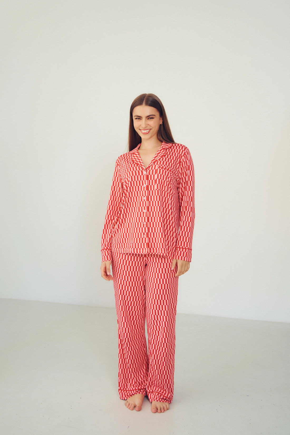 Ladies Collared Pajama Set