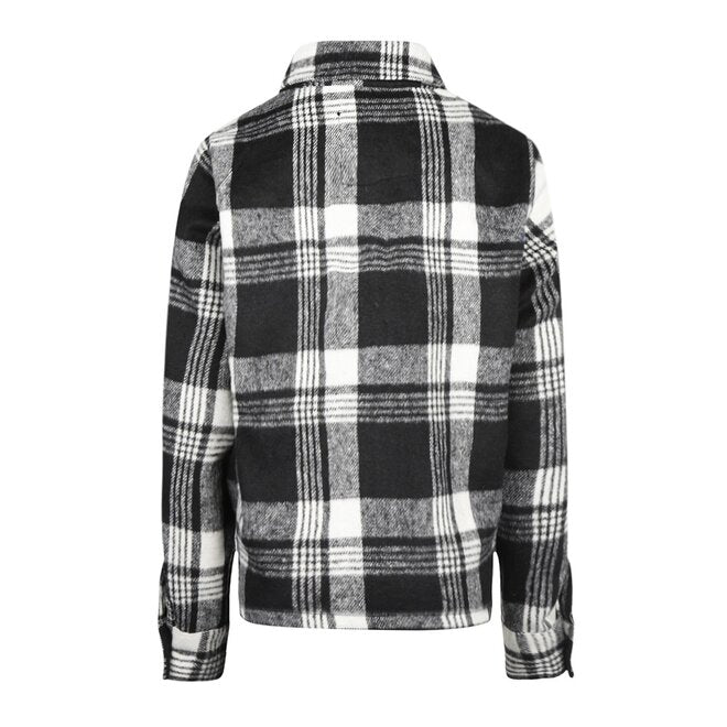 Black & White Plaid Zip Up Top