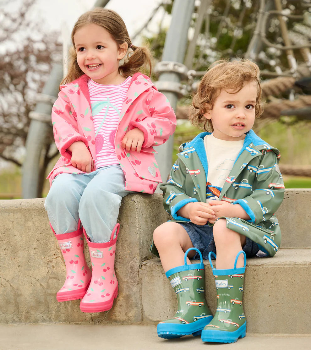 Toddler Girls Button Up Rain Jacket