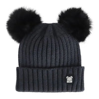 Double Pom Pom Knit Newborn Hat