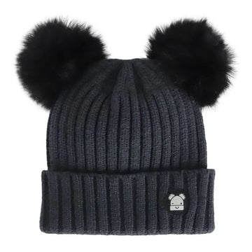 Double Pom Pom Knit Newborn Hat