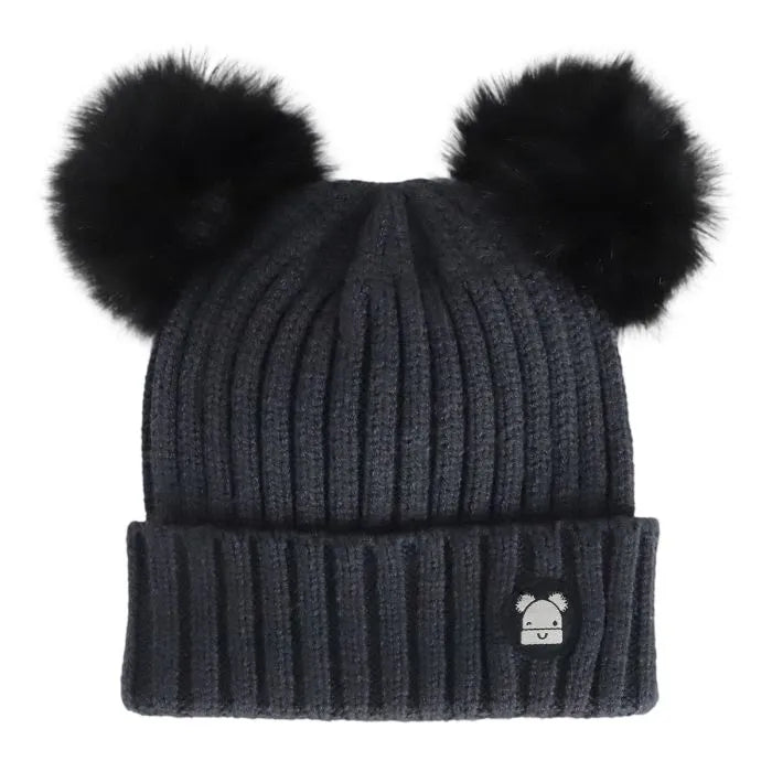 Double Pom Pom Knit Newborn Hat