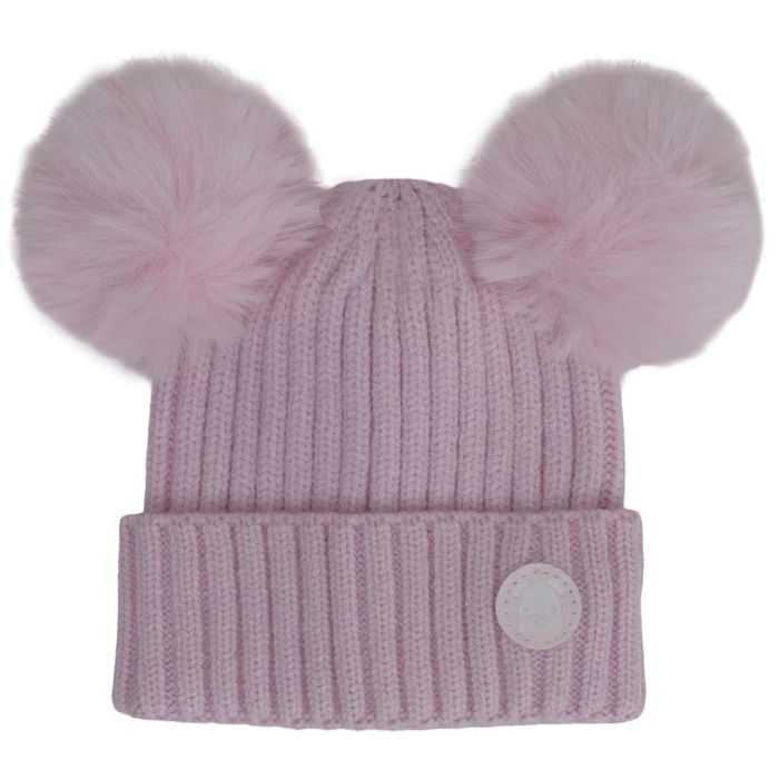 Double Pom Pom Knit Newborn Hat