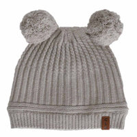 Double Pom Pom Knit Winter Hat