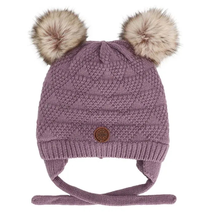 Double Pom Knit Hat