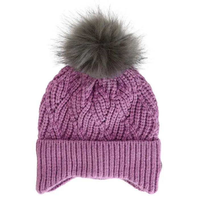 Knit Windproof Hat with Pom Pom