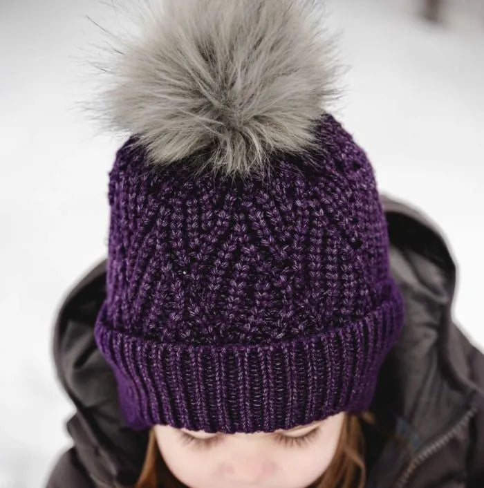 Knit Windproof Hat with Pom Pom