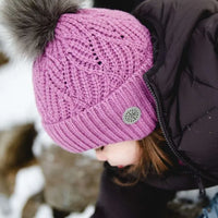 Knit Windproof Hat with Pom Pom