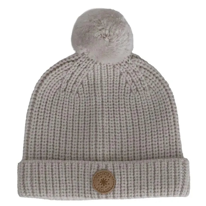 Knit Pom Pom Newborn Hat