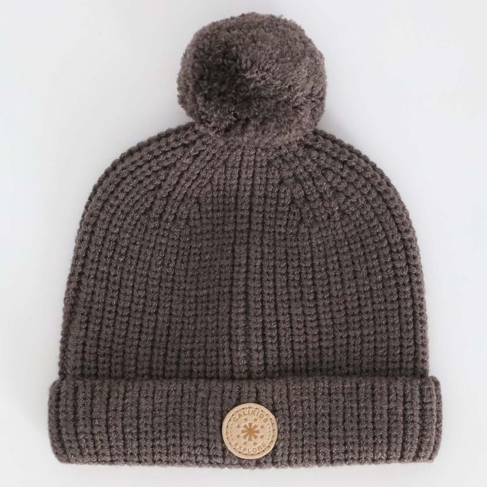 Knit Pom Pom Newborn Hat