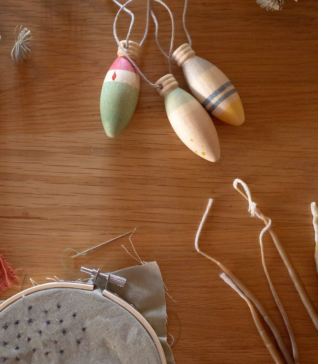 Wood Winter Sparkle Ornaments
