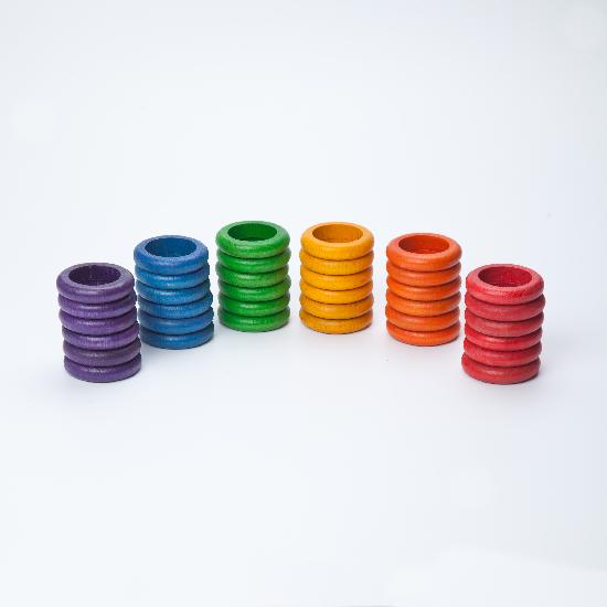 Wood Coloured Rings 36pcs