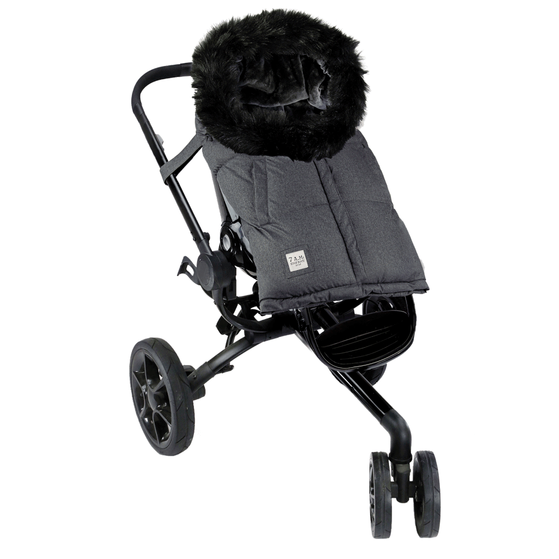 7am Evolution Stroller Blanket in Grey Faux Fur | The Baby FootPrint