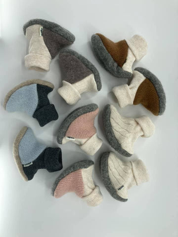 Nooks One of A Kind Upcycled Cashmere Pre-Walking Booties
