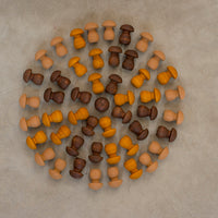 Wood Mandala Mushrooms - 36pc (browns)
