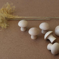 Wood Natural Mushrooms 6pcs