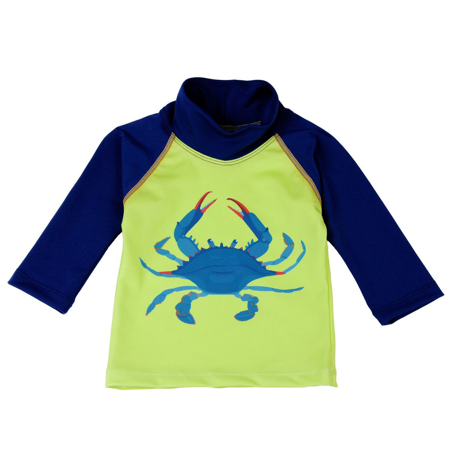 NoZone UV Swim Shirt - Lime & Navy Crab