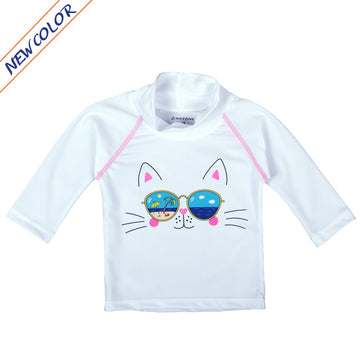 NoZone UV Swim Shirt - White Cat