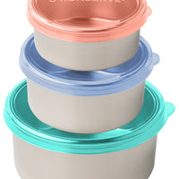 Round Food Storage Containers with Silicone Lid