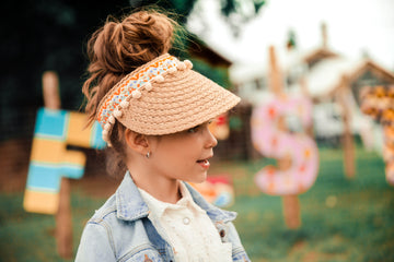 Headster Pom Pom Straw Visor